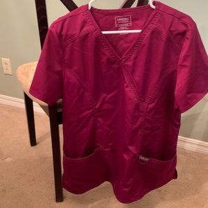 Burgundy Cherokee Scrub Top